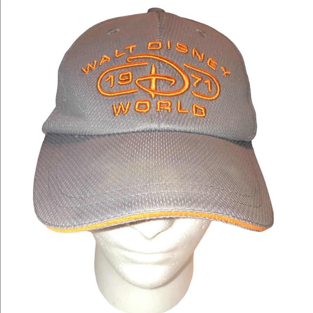 Walt Disney World Hat Cap  Gray Orange adult size adjustable